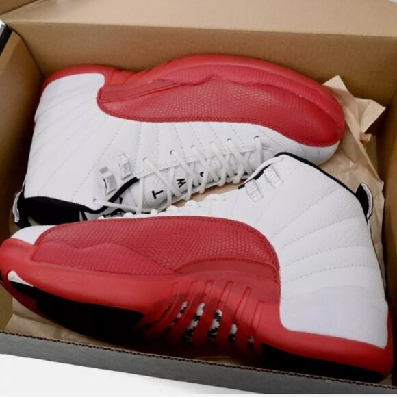 White Red Air Jordan 12 Basketball Mens Shoes - Picture 11 of 12